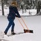 Costway 30" Snow Shovel Heavy-Duty Metal Adjustable Height Wheeled Snow Removal Pusher